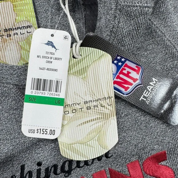 NWT‎ Washington Redskins Tommy Bahama Sweater L Commanders NFL Football Men $155